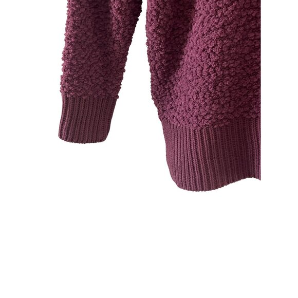 Zenana Premium Womens Hooded Popcorn Knit Sweater Large Plum Purple Polyester & - Picture 7 of 8